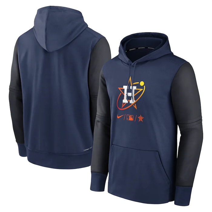 Men's Navy Houston Astros 2022 City Connect Therma Performance Pullover Hoodie